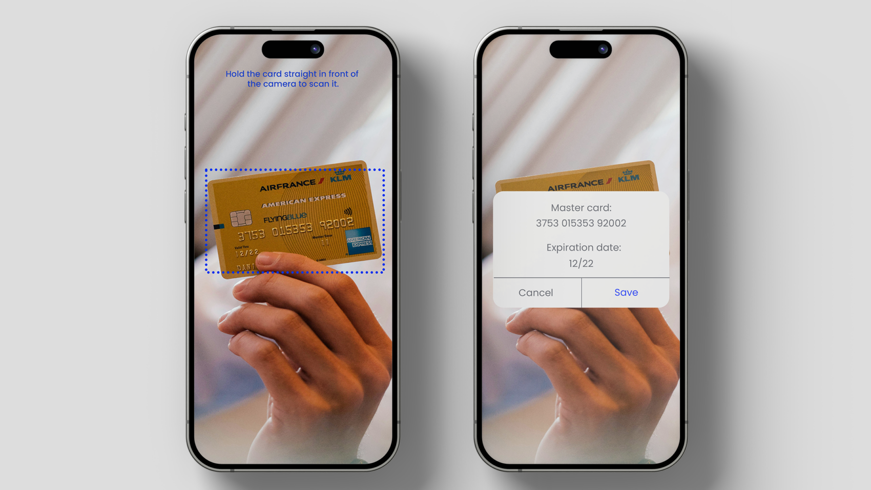 Credit card recognition app