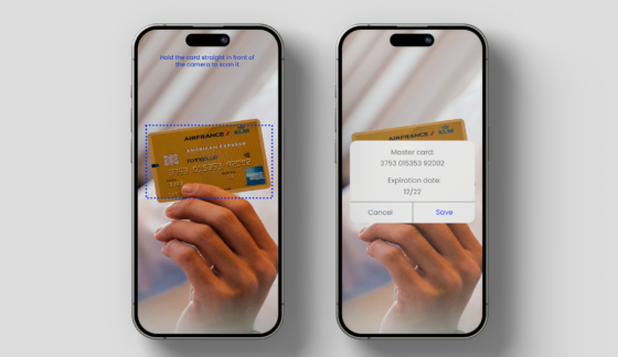 Credit card recognition app